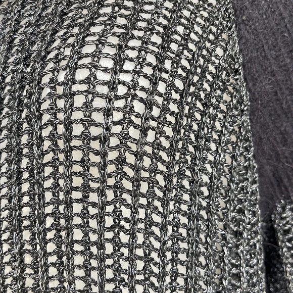 Ellen Fisher The Fisher Project Long Sleeve Gray/Black Metallic Sweater Size M - Picture 9 of 12